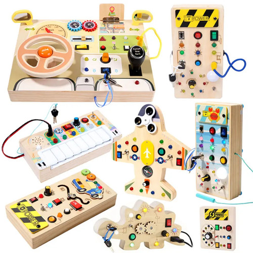 Montessori busy board - board, car