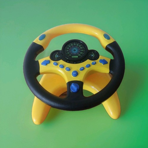Yellow kids steering wheel - yellow,